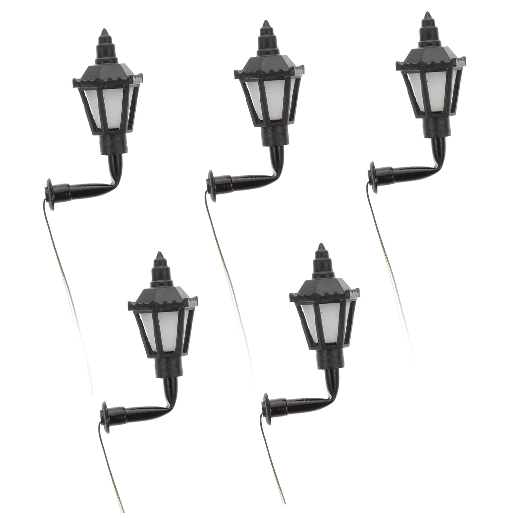 DOITOOL Mini Faroles De Pared, 10 Piezas Lámpara De Pared Decorativa De Bricolaje Farola En Miniatura Maquetas De Trenes Ferrocarril Aplique De Pared De Casa De Muñecas Farola Metal Estatua