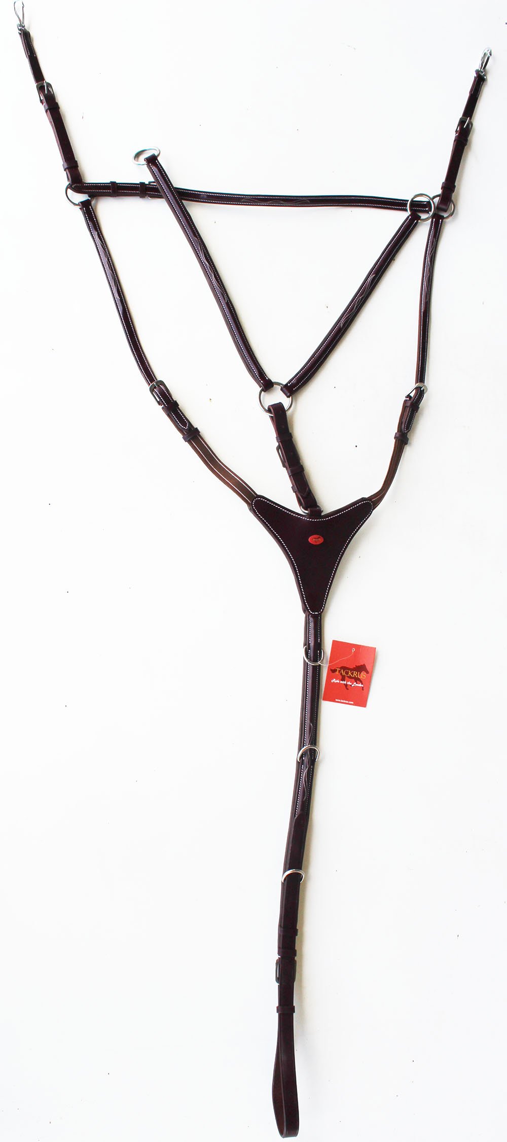 Horse English Padded Leather Riding Tack Fancy Stitching Mahogany Breastplate 803931MGF