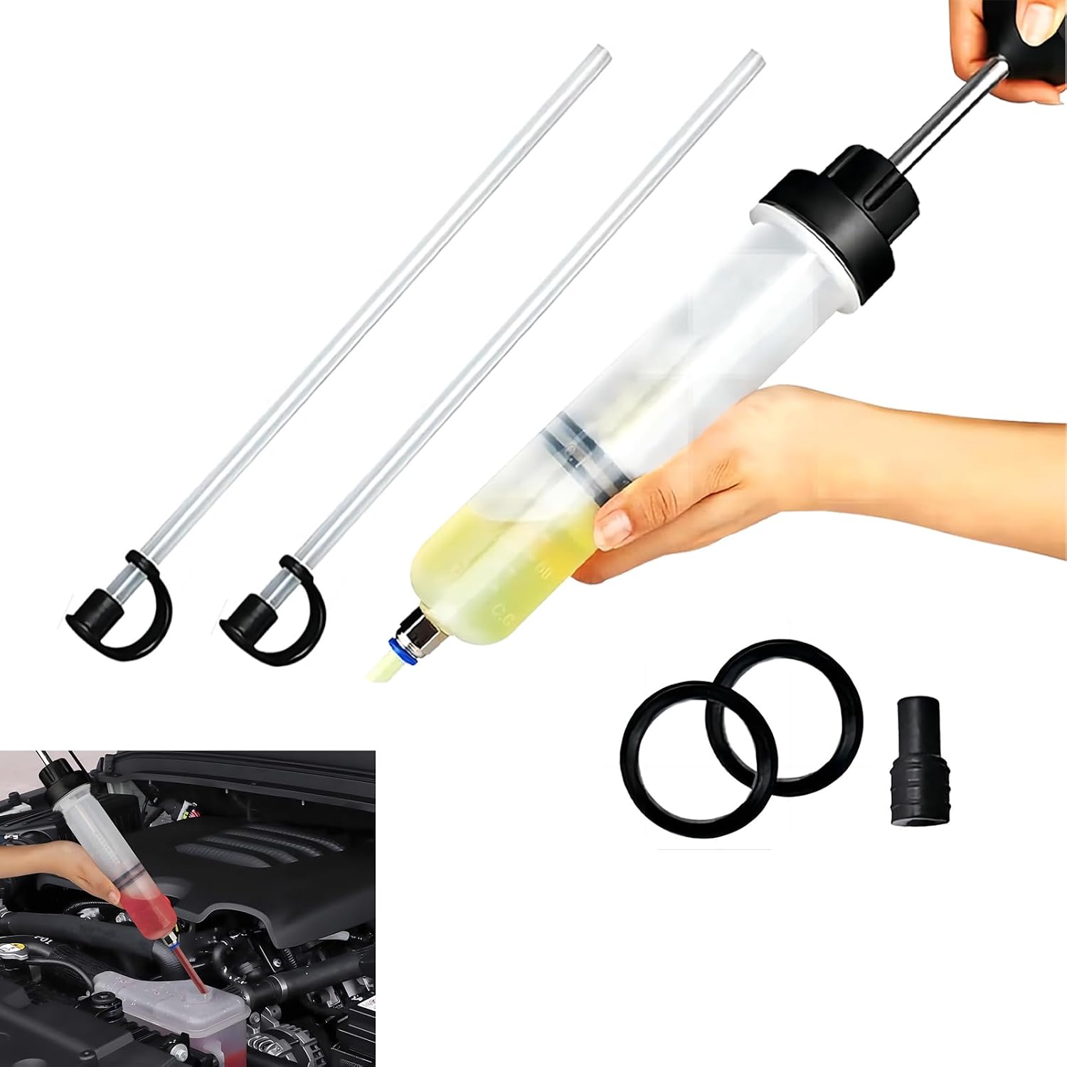 DACIRTY 200cc Manual Fluid Extraction Pump with Replacement Tubes