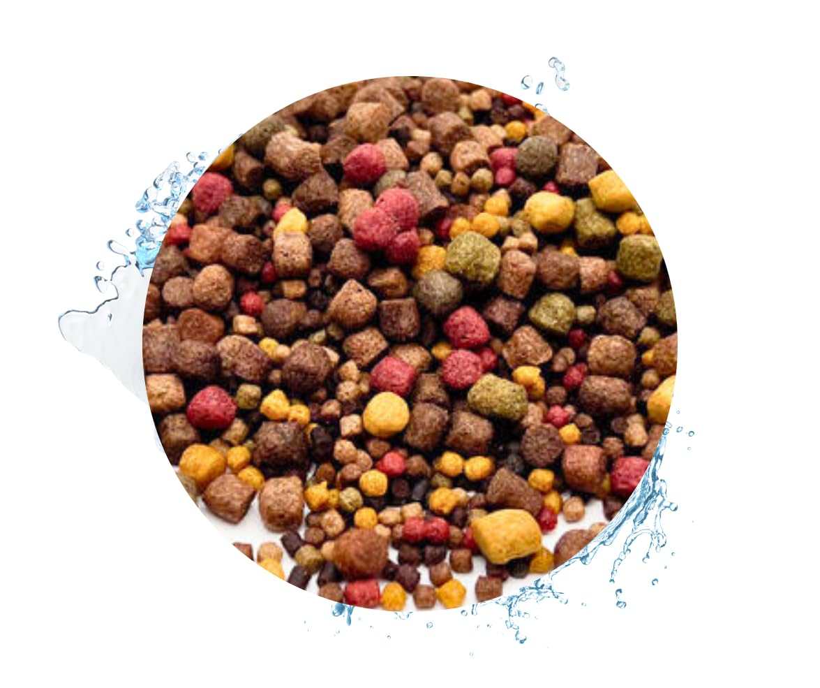 Warnick's Fischfutter Koifutter 5-Sorten-Mix 3-6 mm - 15 kg | Fischfutter für Koi & Zierfische - Schwimmfähig & gut verdaulich - Farbverstärkend mit Spirulina