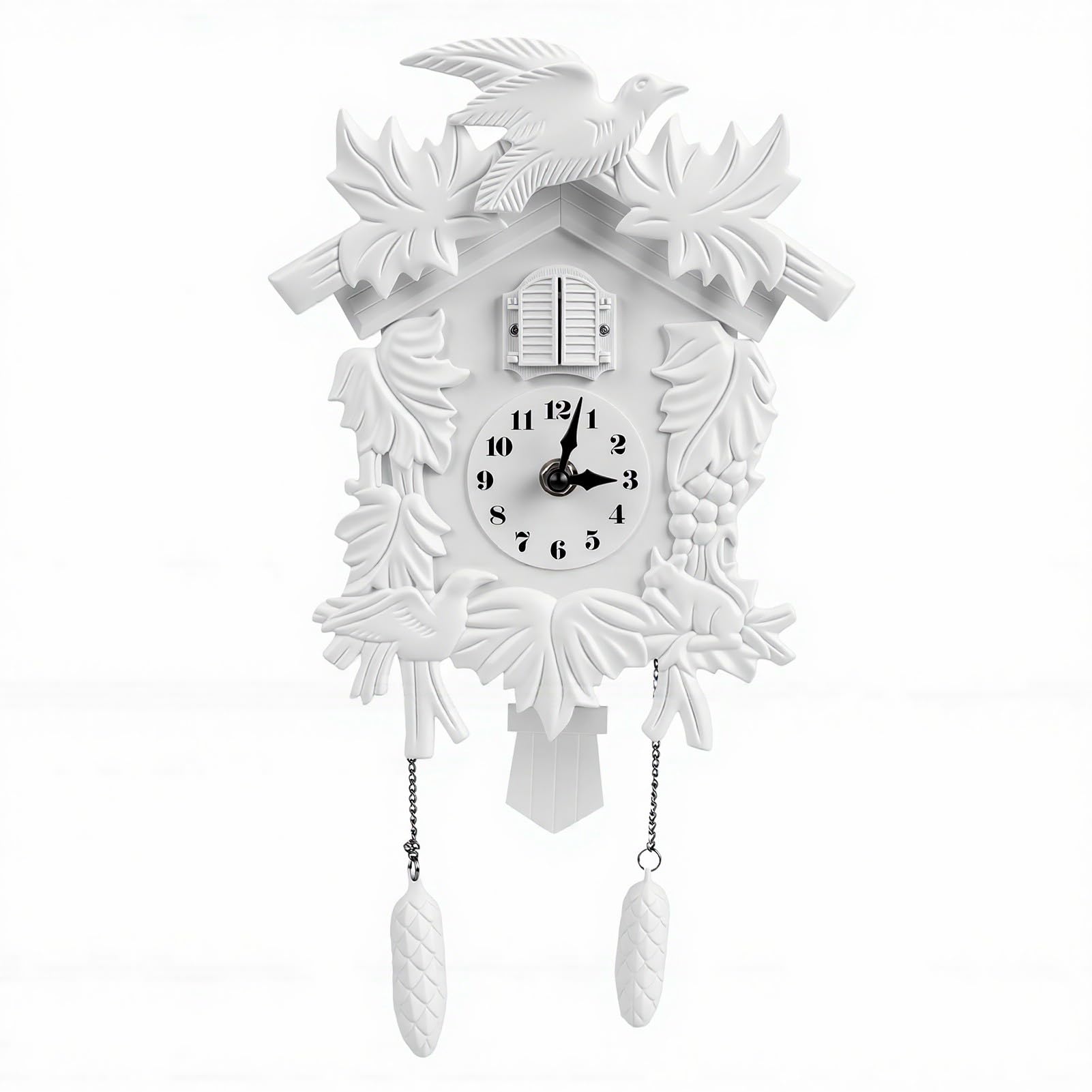 Reloj con timbre de pájaro blanco para decorar tu salón vintage de forma elegante