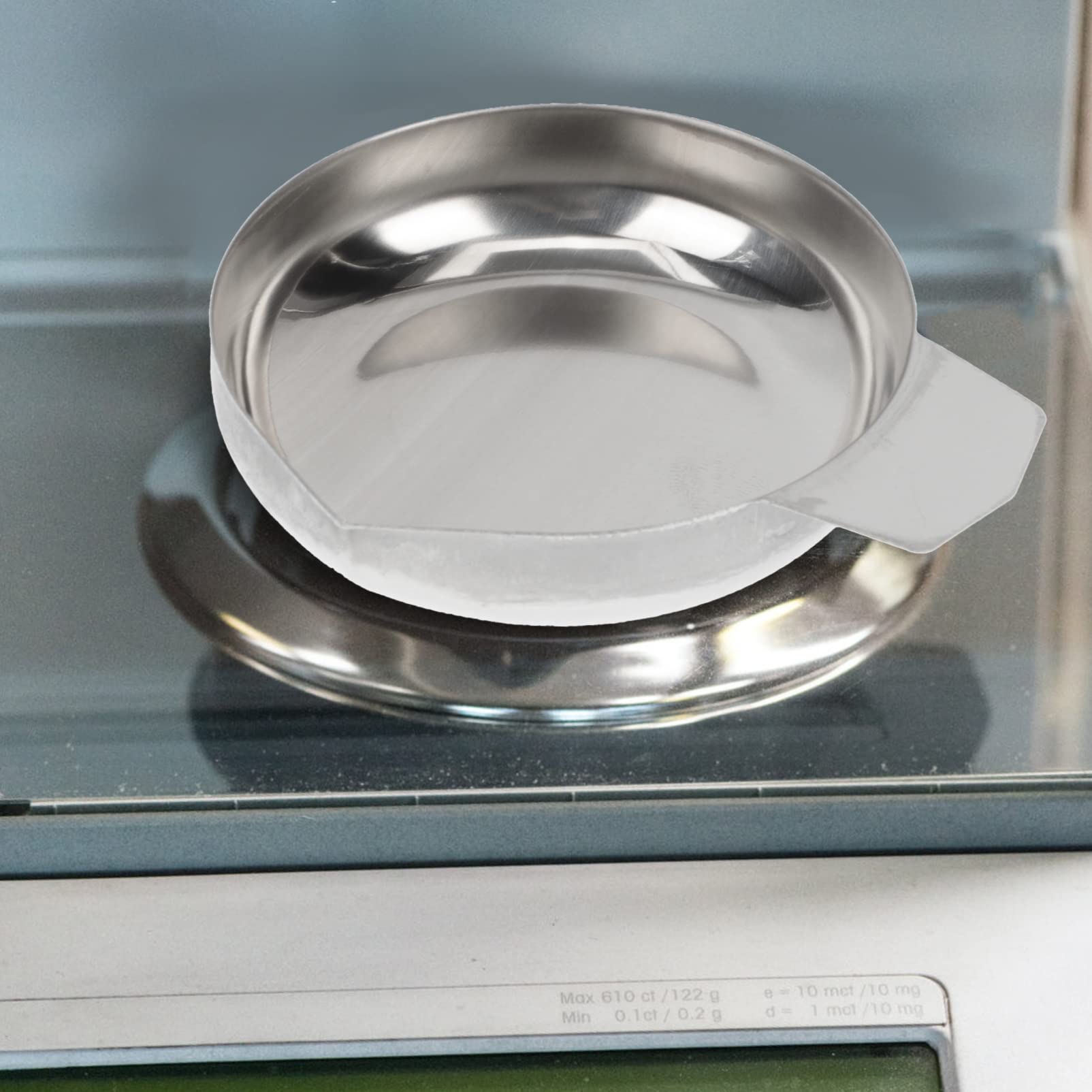 Housoutil 2pcs Stainless Steel Diamond Weighing Pans Jewelry Scale Trays Scope for Jewelry Mini Electronic Scale Trays