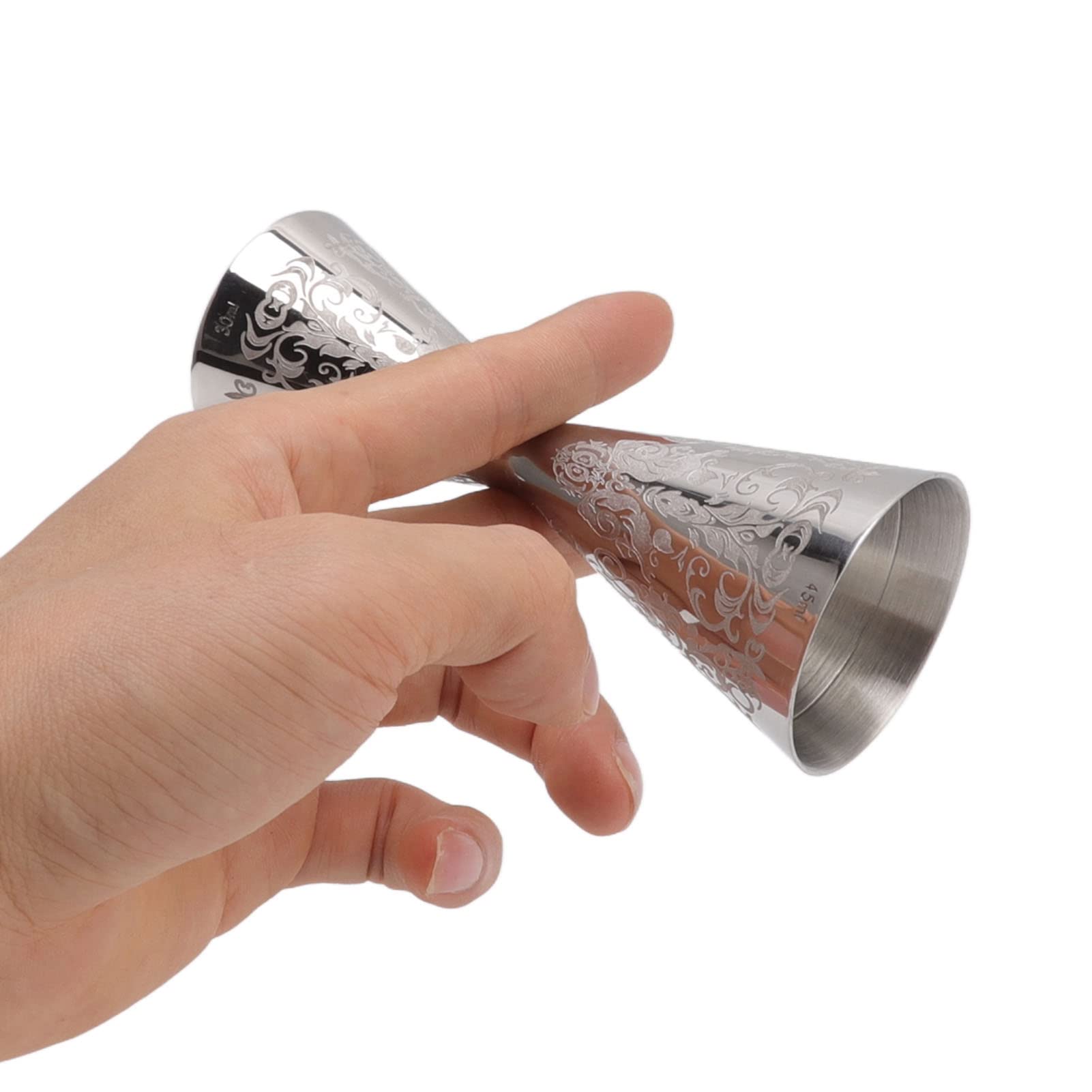 Podwójna głowica Jigger, miarka ze stali nierdzewnej do domowego baru 30 ml 45 ml