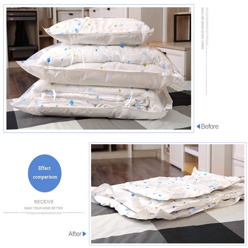 Sacchetti Sottovuoto Sacchetti Sottovuoto, Borse da Viaggio Sottovuoto con Pompa A Mano, Seal Compression Bag, Borse Salvaspazio Jumbo, per Coperte da Letto per Abbigliamento, Set 8 Pezzi