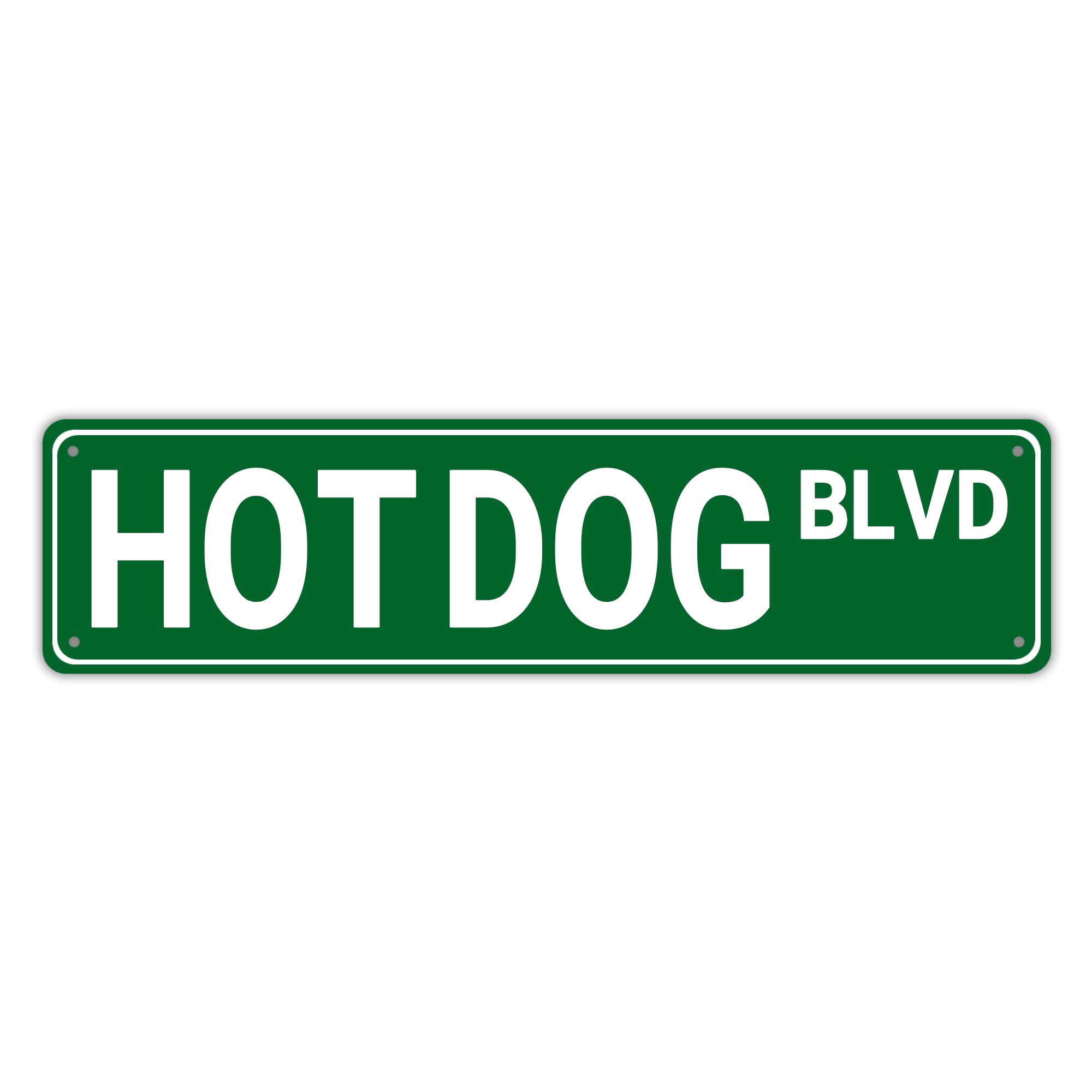 Ensound A978 Hot Dog Blvd Vintage Decor Retro Tin Signs Plaque Aluminum Sign Quotes Home Bedroom Kitchen Restaurants Wall Aluminum Gift Yard Coffee Decor 4X16 Inch