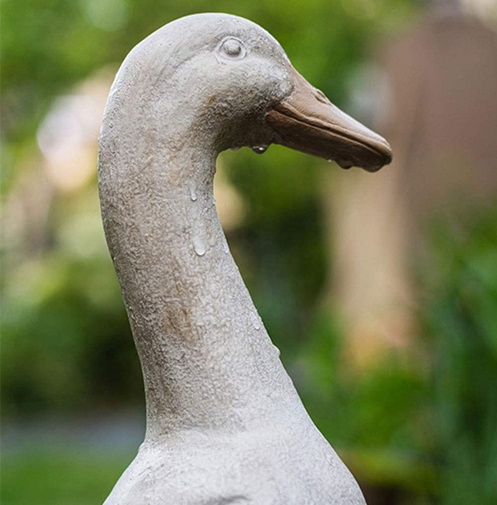 Szara kaczka figurka statuetka ogrodowa podwórko dekoracja na zewnątrz ręcznie robione akcesoria ogrodowe ze zwierzętami (rozmiar: B)