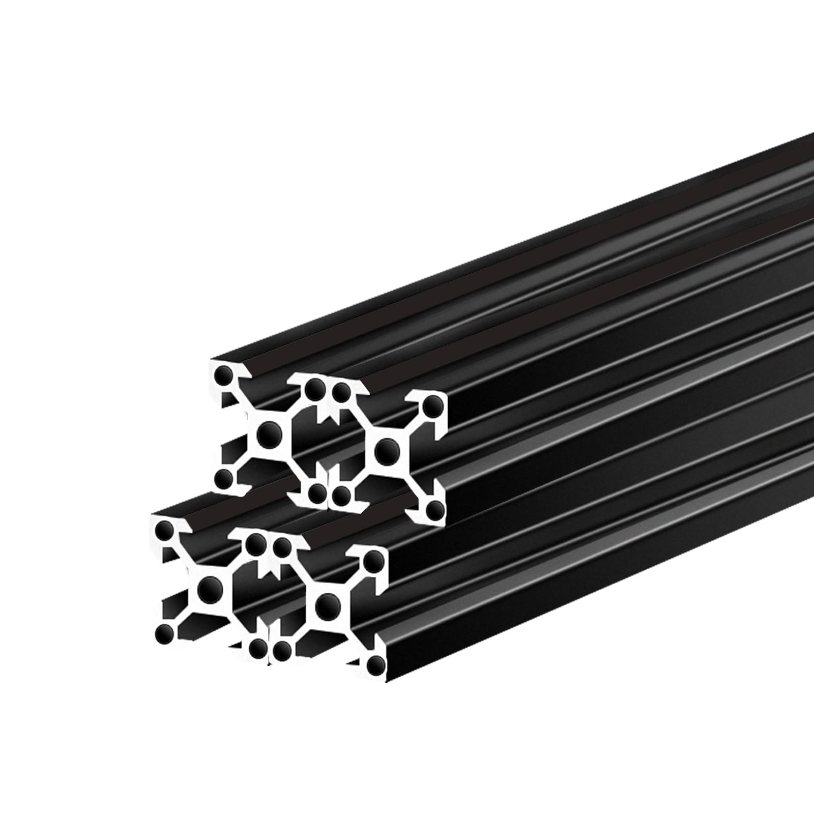 Black 2020 Aluminum Extrusion Profile Four Holes Linear Rail 2020 Aluminum Profile Frame Machine DIY 3D Printer Workbench CNC (300mm) 4PCS