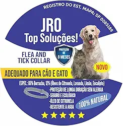 Coleira 38 cm ou 62 cm de comprimento contra pulgas carrapatos mosquitos leishmaniose palha calazar para cães e gatos com até 8 meses de proteção (62 cm)