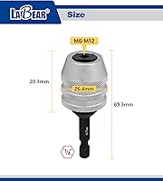 Vista 15 de LABEAR Mandril de grifo intercambiable DR M3 ~ M8 de 1/4 "DR M3 ~ M8, enchufe de grifo ajustable, enchufe