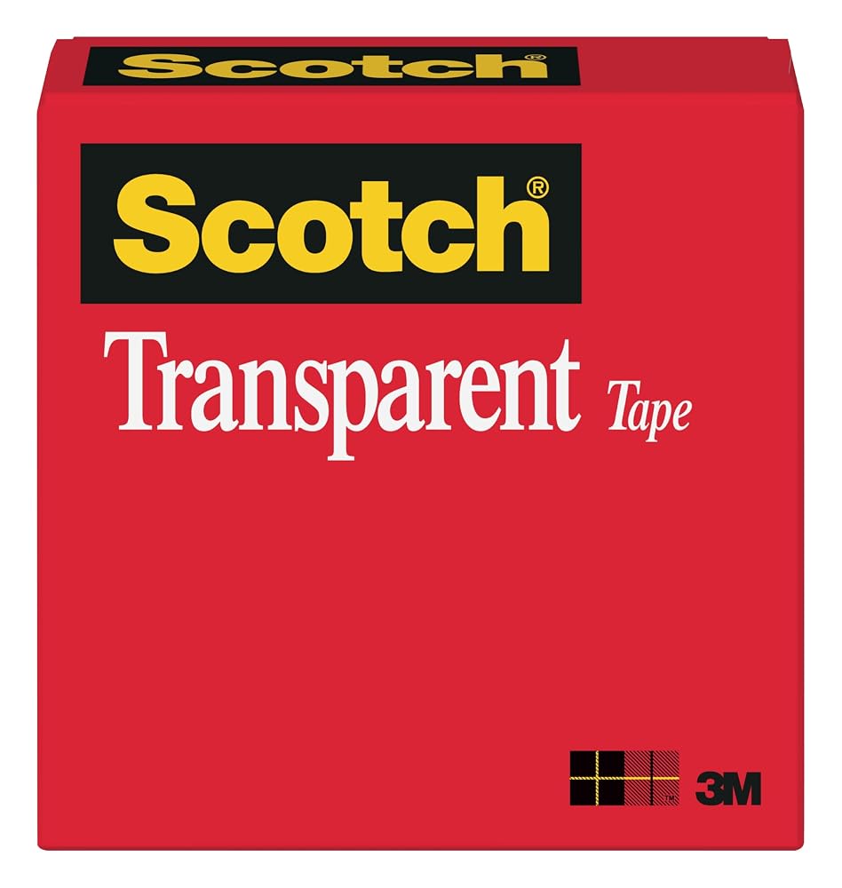 Scotch Transparent Tape, 3/4 in x 2592 in, 1 Roll