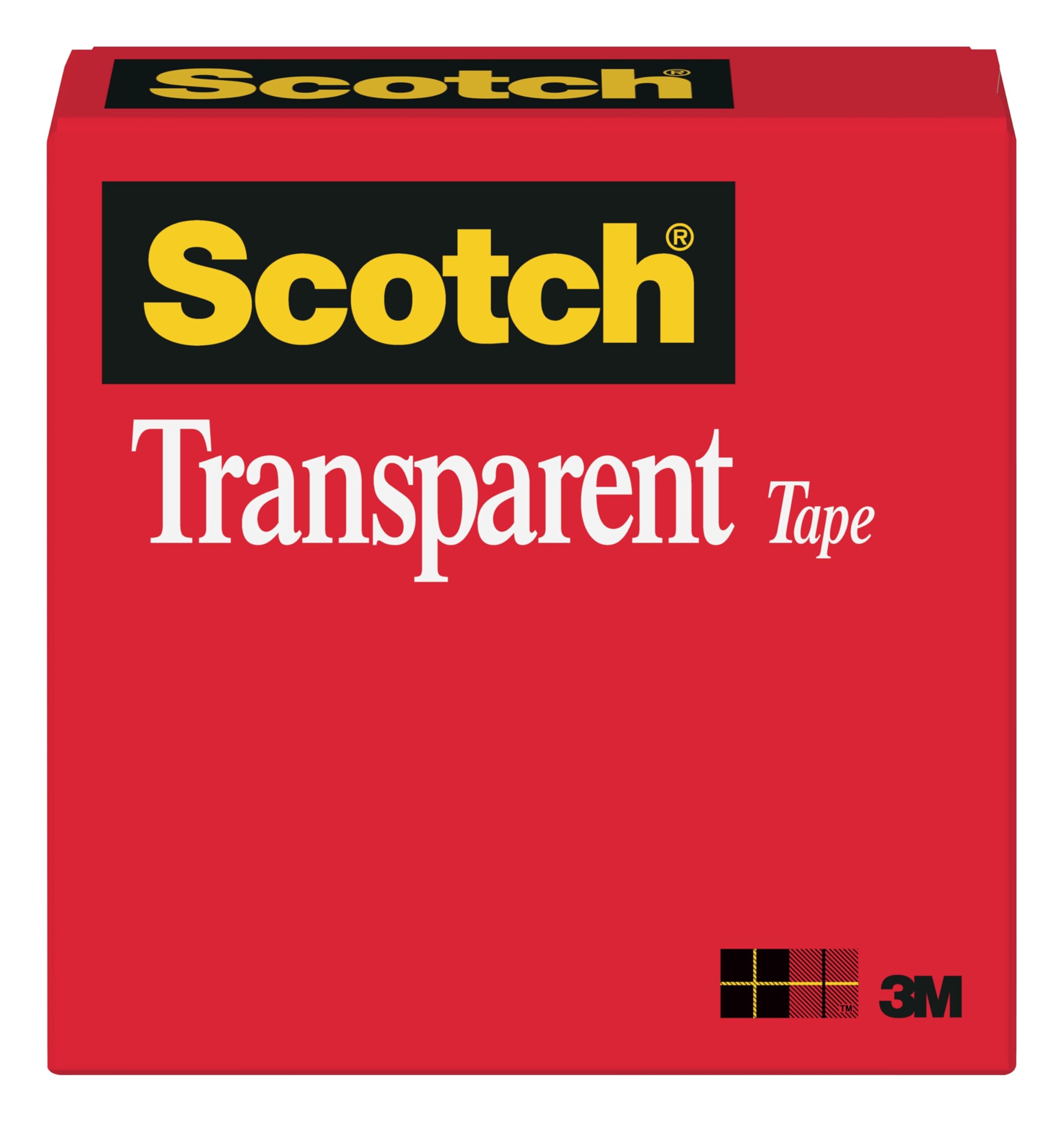 Scotch Transparent Tape, 1 in x 2592 in, 1 Roll
