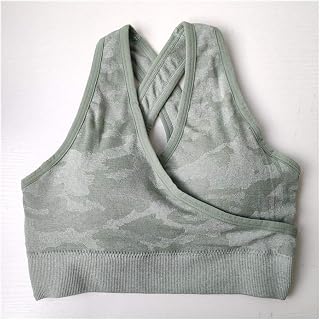 Chenran Women Camo Seamless Bra Seamless Sports Bra Padded Push Up Bra Sports Bra Women Yoga Top Sports Shirt Stretch vest