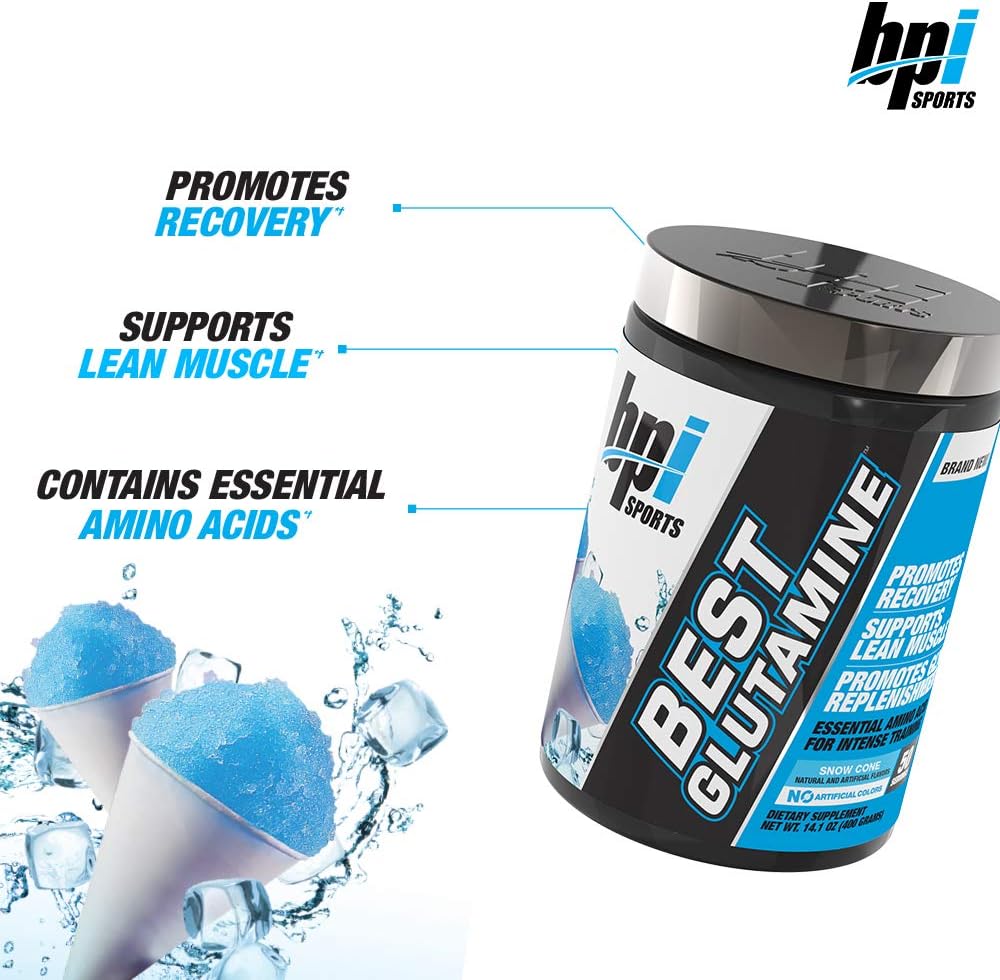 Best Glutamine Essential Amino Acid for Intense Training and Rapid Recovery, Snow Cone, 50 Servings, 14.1 Ounce