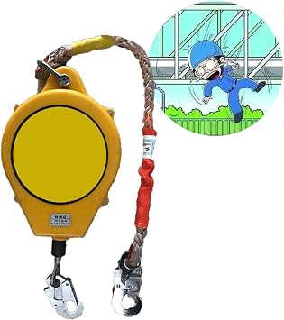 Self Retracting Lifeline, Retractable Fall Protection Lanyard with Hook and Cable, SSS Kit for Protect Personal Safety Equipment,Load 150kg, 3M