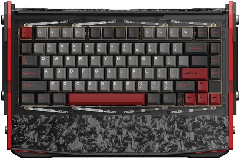 Black Diamond RT Hall Effect Magnetic Gaming Keyboard 75%, 0.04mm Accuracy, 8k Polling Rate, 0.25ms Latency, Leaf Spring Mount Mechanical Feel, Custom Fixed-Wall Magnetic Switch, Shadow Crimson