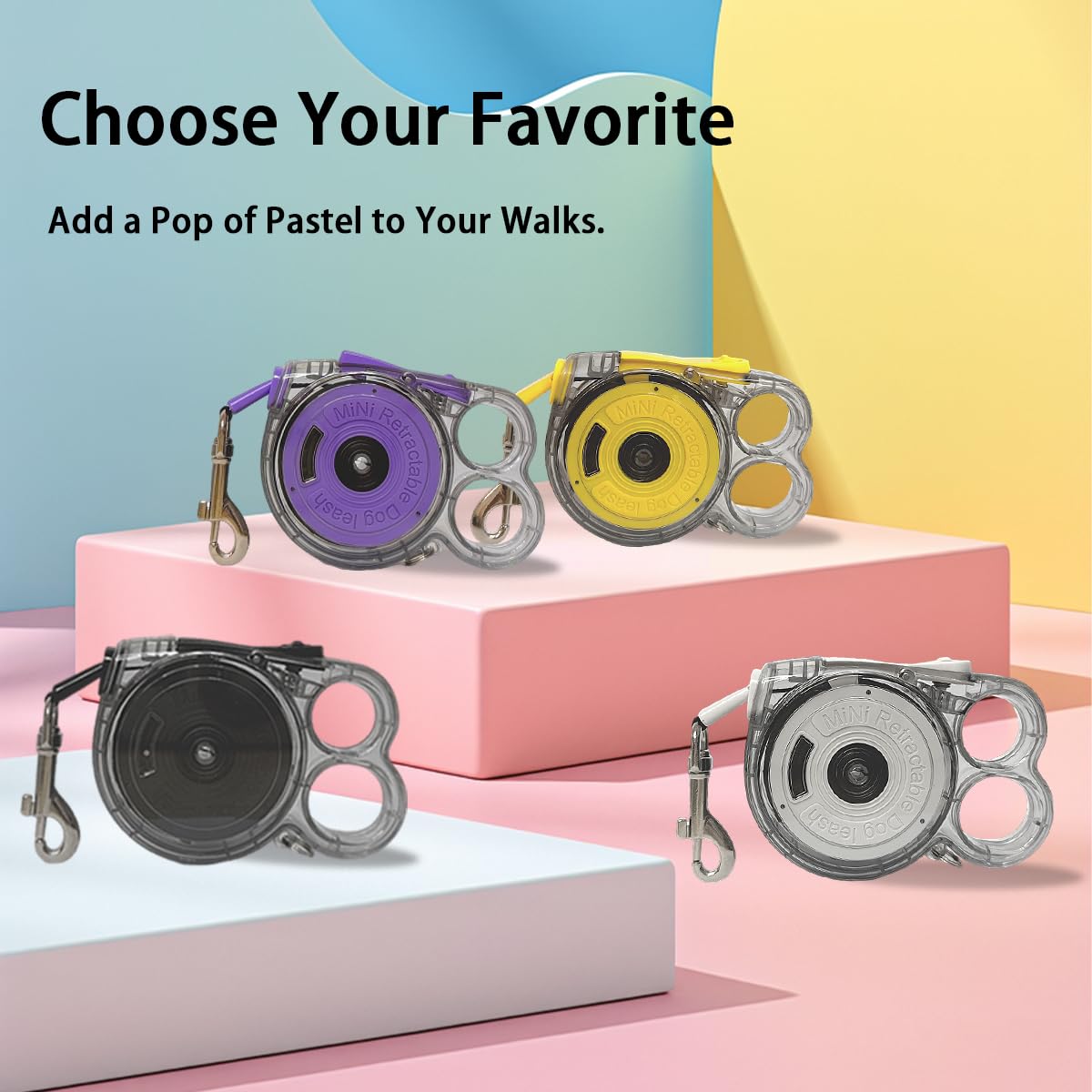 Mini Retractable Dog Lead, 3M Reflective Flat Tape, Pocket-Size Leash for Small Dogs under 5KG, Lightweight 104g - Image 2