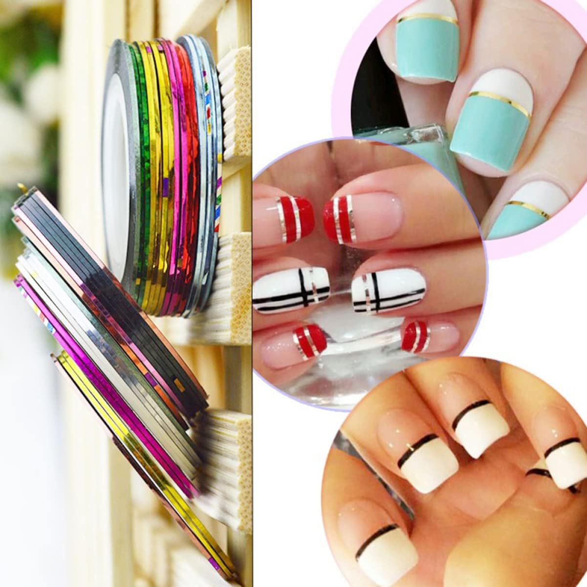 52 Rolls Frosted Nail Art Tape DIY Decoration for Manicure