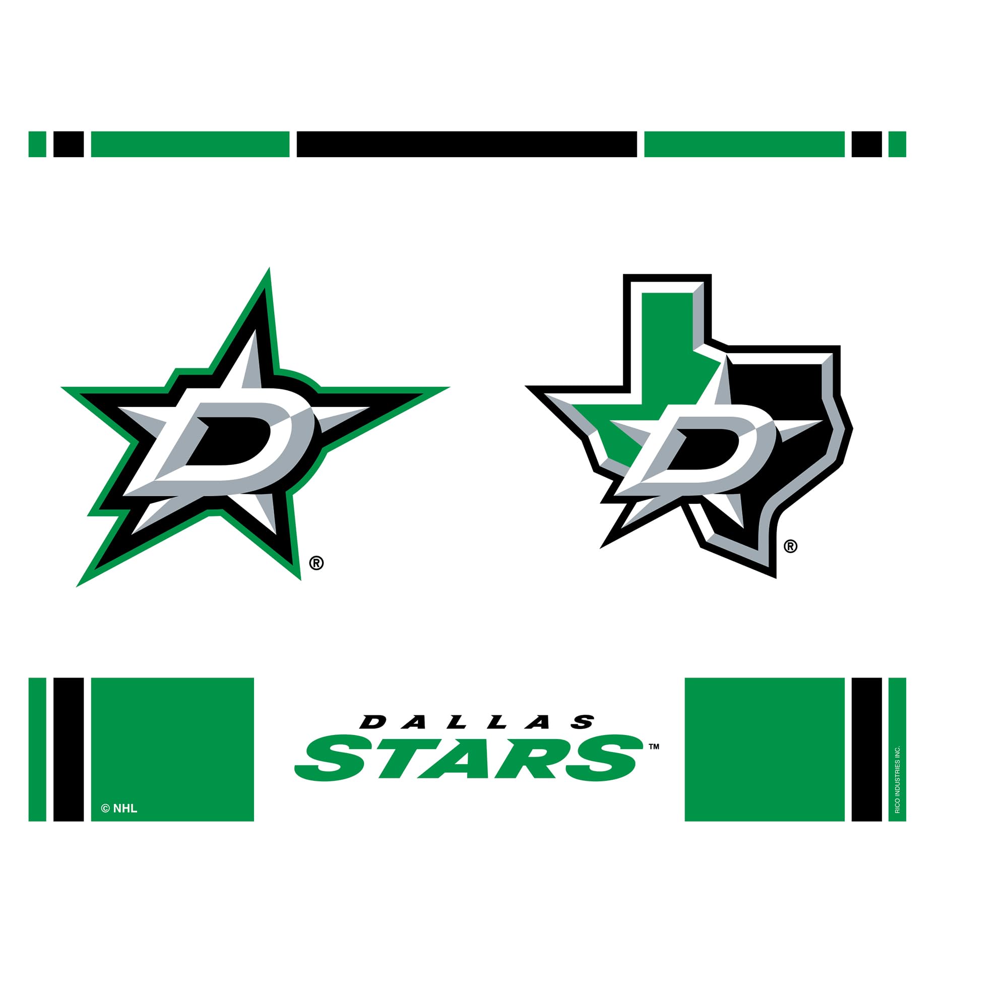 Rico Industries NHL Hockey Dallas Stars Classic Double Wall 16oz Tritan Tumbler