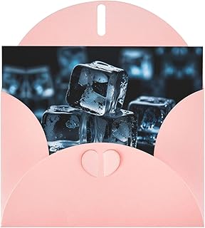 6x4 inch Ice cubes graphic Pink greeting card with envelope, suitable for birthday wishes, wedding congratulations