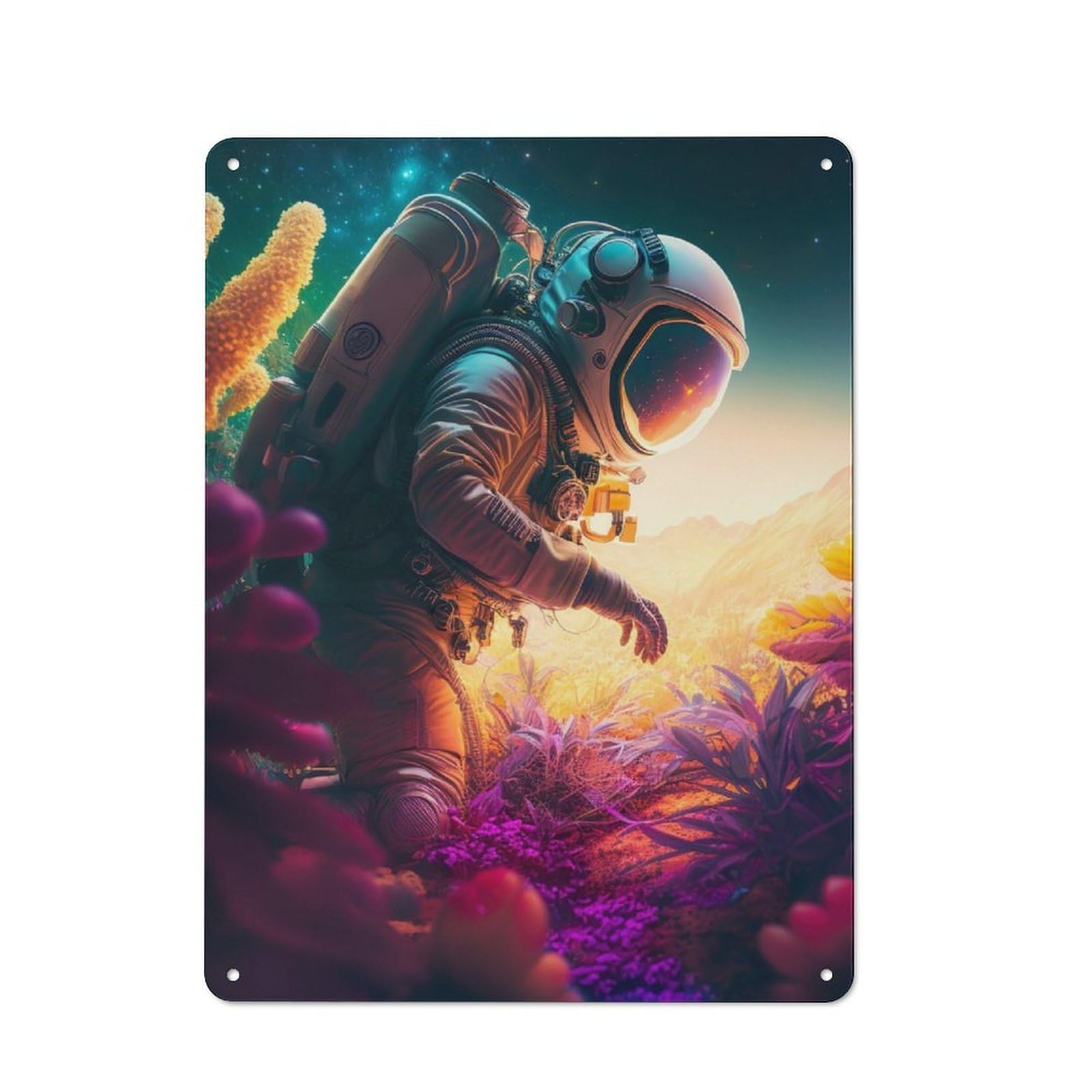 Junmoney Mission In Space For Lounge Or Reading Corner, Rustic Tin Sign 40X30cm, For An Autumn Update To Lounge And Reading Corner