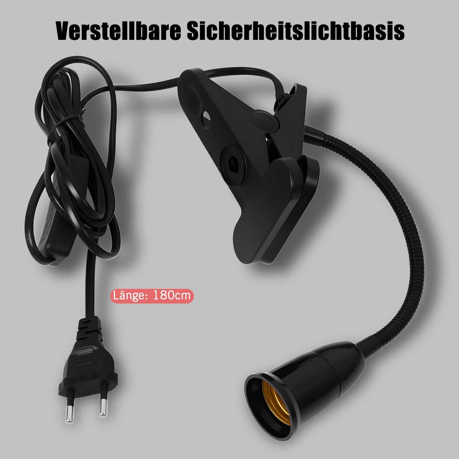 eTone Darkroom Safe Light, lampada da scrivania a LED rossa con clip, regolabile a 360 gradi, adatta per la lavorazione di film S/W e carta da stampa S/W (5 W)