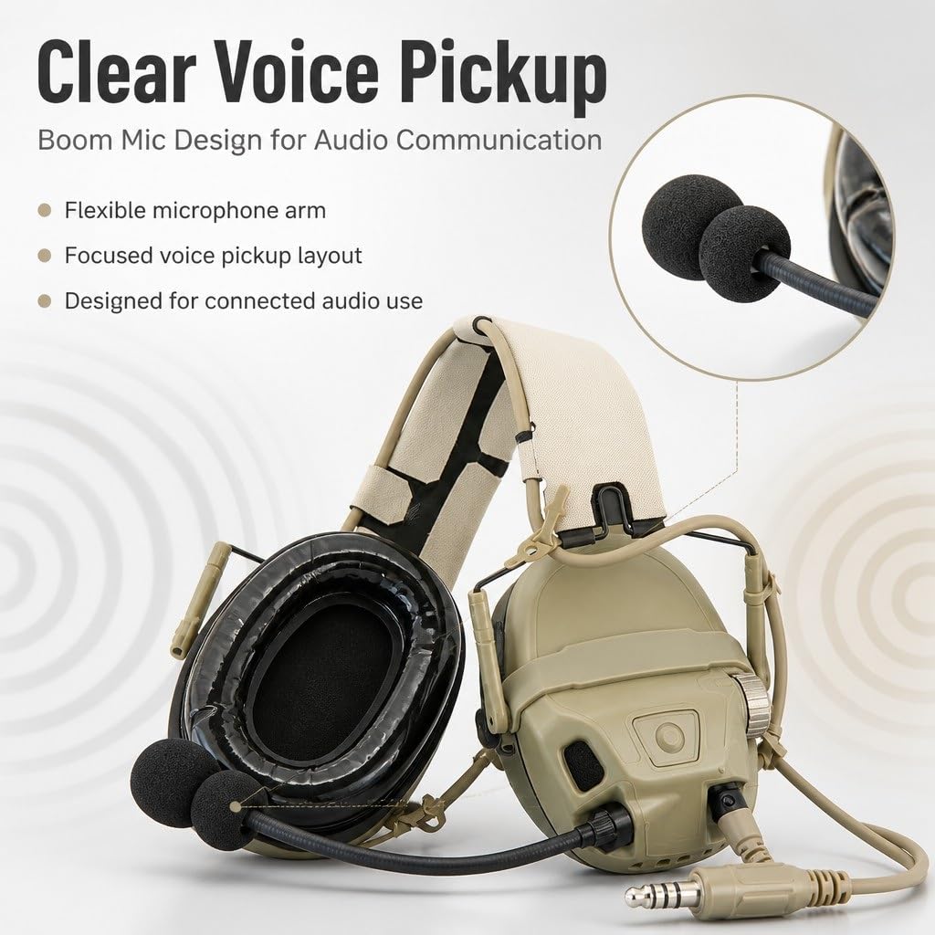 Auriculares tácticos con reducción de ruido, sonido claro, captación de señal digital para actividades al aire libre OPS Core