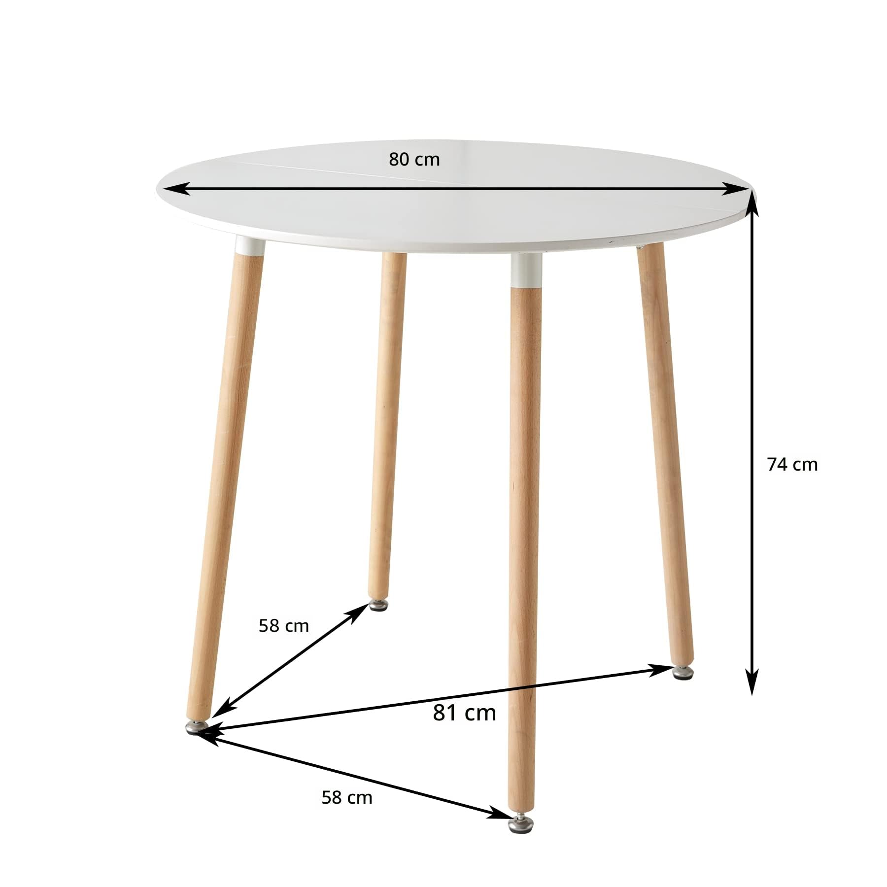 Set di Mobili per Sala da Pranzo, Set da Pranzo da 5 Pezzi con 1 Tavolo da Pranzo Rotondo e 4 Sedie da Pranzo, Ideale per Cucina, Sala da pranzo, Soggiorno, Ufficio (Marrone)