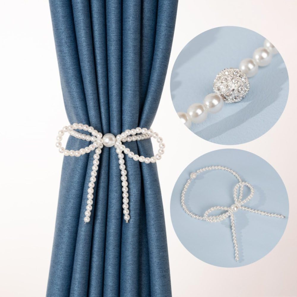Embasses pour Rideaux, Lot de 2 Attaches Rideaux en Perles, élégantes et décoratives, for l'intérieur l'extérieur