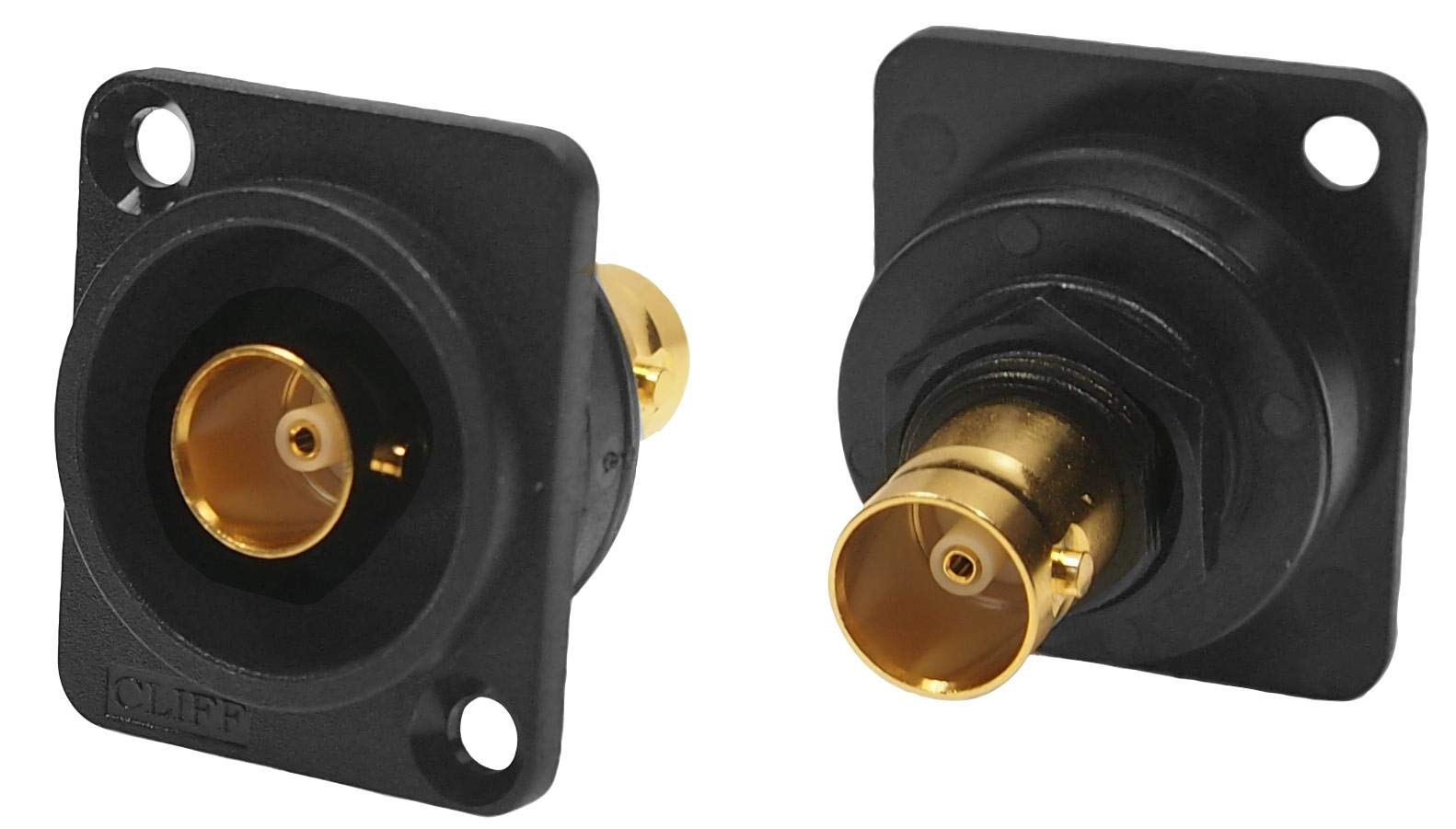 BNC Connector, Feedthrough, 75Ohm, 12Ghz Gold Plated, Panel Mount, CSK Hole, Adapter Body Style Straight Adapter, Intra Series Coaxial, Convert From Coax Type BNC, Convert From Gender Jack, Convert To