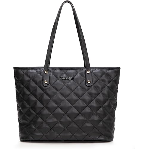 Montana West Quilted Tote Bag for Women Large Shoulder Bag Fashion Handbags with Top Zipper