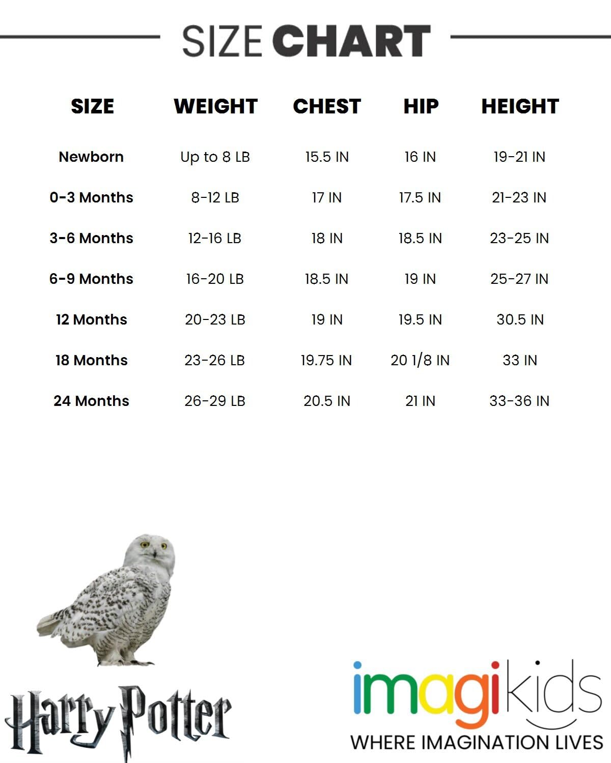 Harry Potter Hedwig - Costume da gufo con cerniera, da neonato a neonato