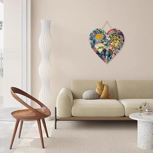 Miniatura 10 de FKKA Decoración de porche delantero casa de campo arte de pared de árbol feliz decoración de pared de corazón de metal para dormitorio fácil de