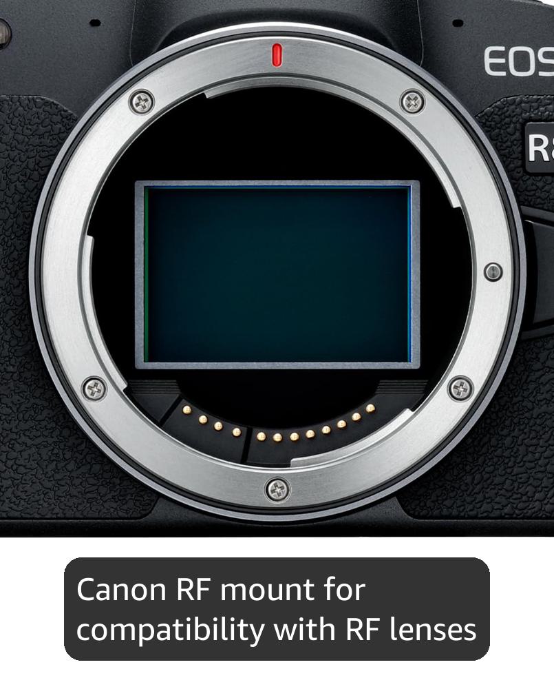 Canon EOS R8 (Body) - 24.2MP Full-Frame Mirrorless Camera, Dual Pixel CMOS AF II - 4K up to 60p - Up to 40 FPS Continuous Shooting - Vari-angle Touch Screen - Bluetooth, Wi-Fi, & USB-C Connectivity