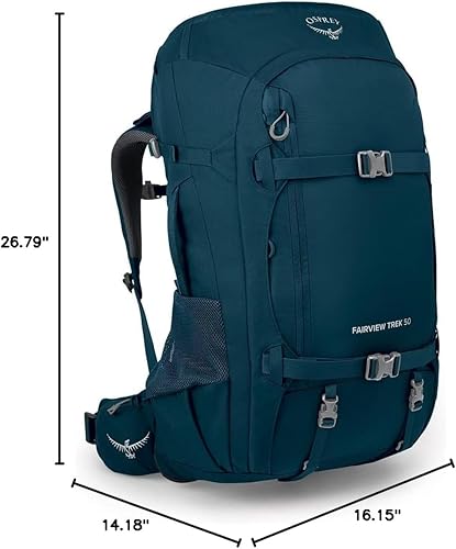 Miniatura 8 de Osprey Fairview Trek 50L Mochila de viaje para mujer, color azul jungla nocturna