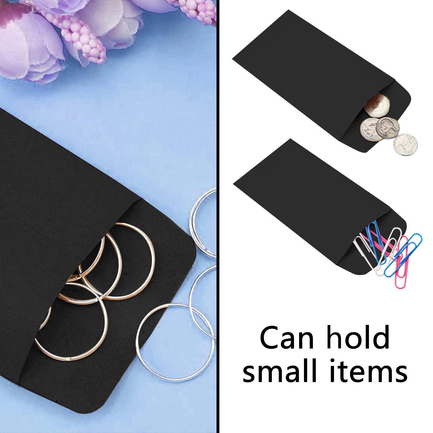 100 Buste Kraft Nere 10x6cm Autoadesive - Per Semi, Monete, Francobolli, Piccoli Oggetti - Foto 5