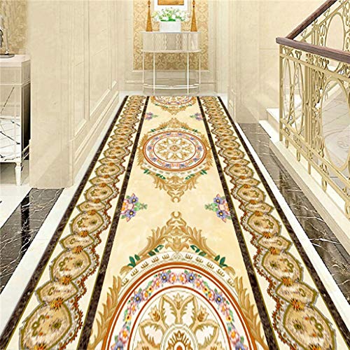 Alfombras pasillo baratas, Jacquard De Poliéster, Alfombras De Corredor, Vendimia De La Elegancia Con Dibujos De La Alfombra, Muy Largo For Trabajo Pesado, Arco Iris Colorido, Lavable Alfombras