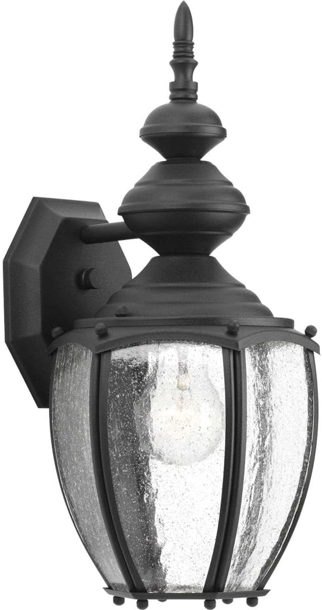 Progress Lighting Roman Coach Collection 1-Light Clear Seeded Glass Traditional Outdoor Medium Wall Lantern Light Antique Bronze
