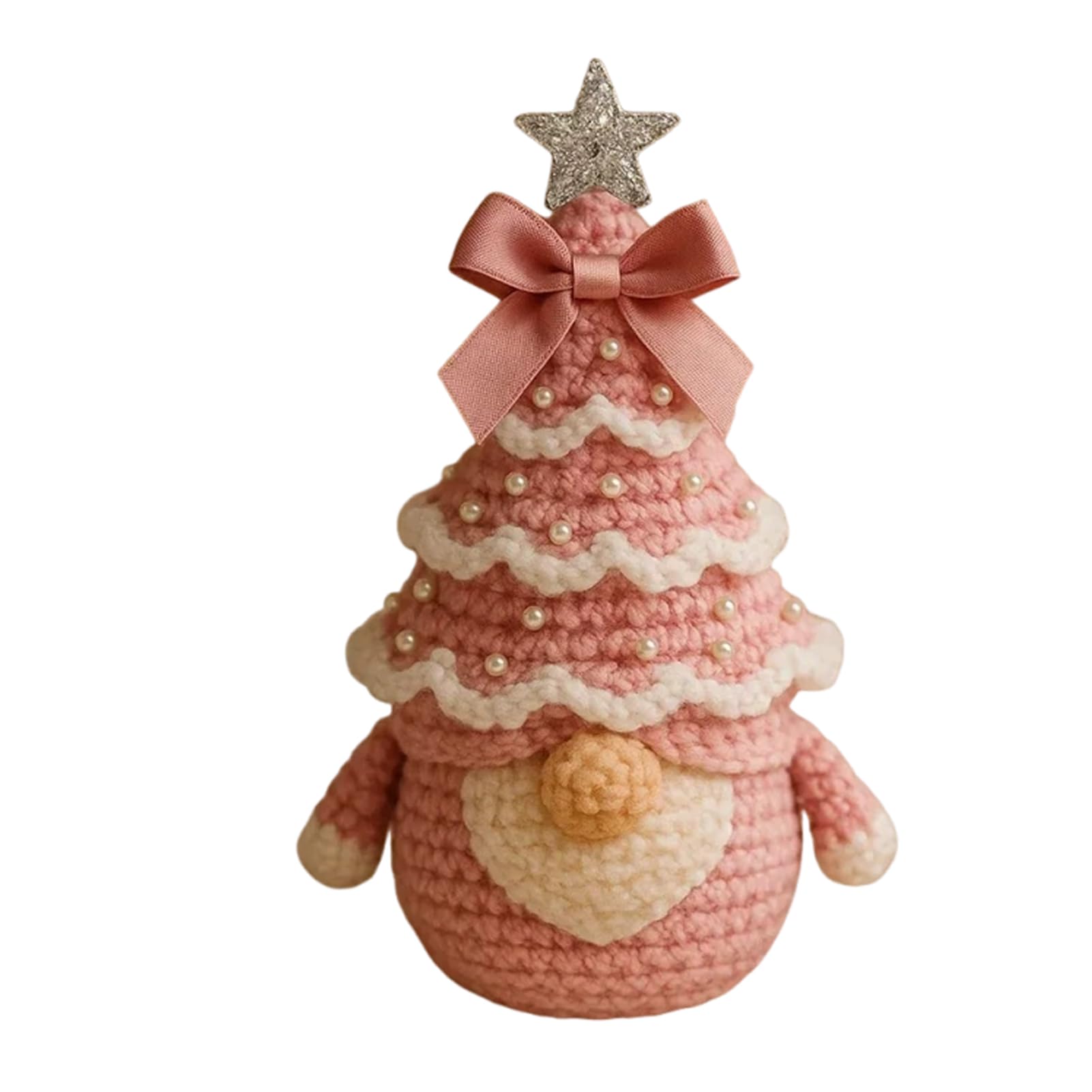Zambuph Christmas Crochet Kit Colorfast Yarn for Crafting Delights On Christmas Day Crochet Kit for Beginners Ultras-Flexible Beginner for Adults Crafts, Pink, Material