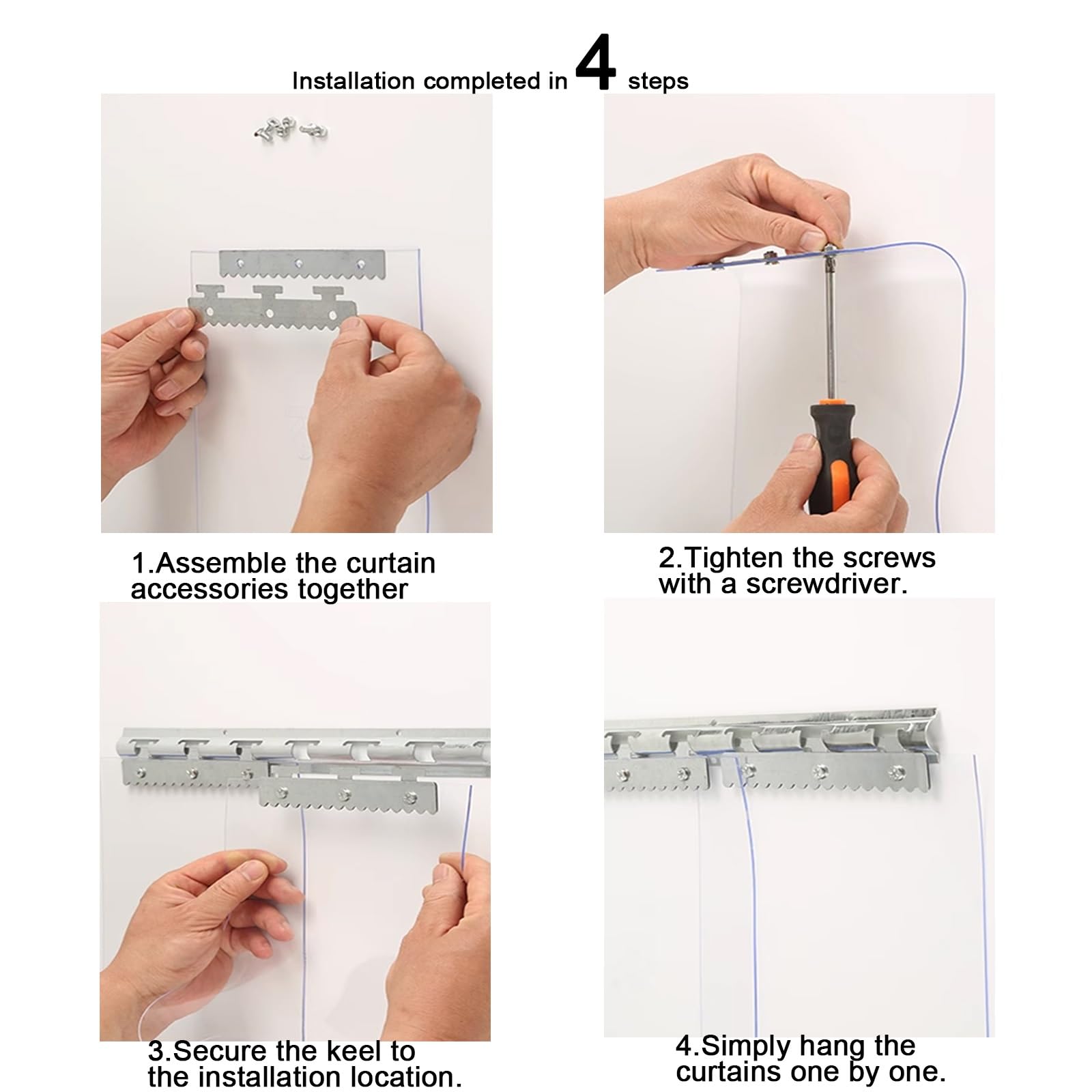 Rideau à Lamelles Transparent, Rideau à Lanières en PVC, Rideaus Laniere Portes Intérieures Portes moustiquaires Épaisseur 2 mm，pour Entrepôts Frigorifiques(180x190cm/70.86x74.8in)