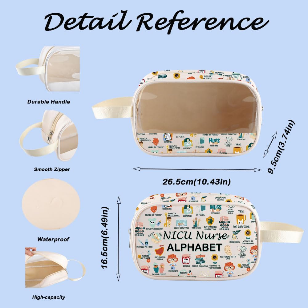 NICU Nurse Gift NICU Nurse Thank You Gift NICU Nurse Alphabet Clear Cosmetic Bag for Pediatric Nurse (NICUNurseBag) - Image 2