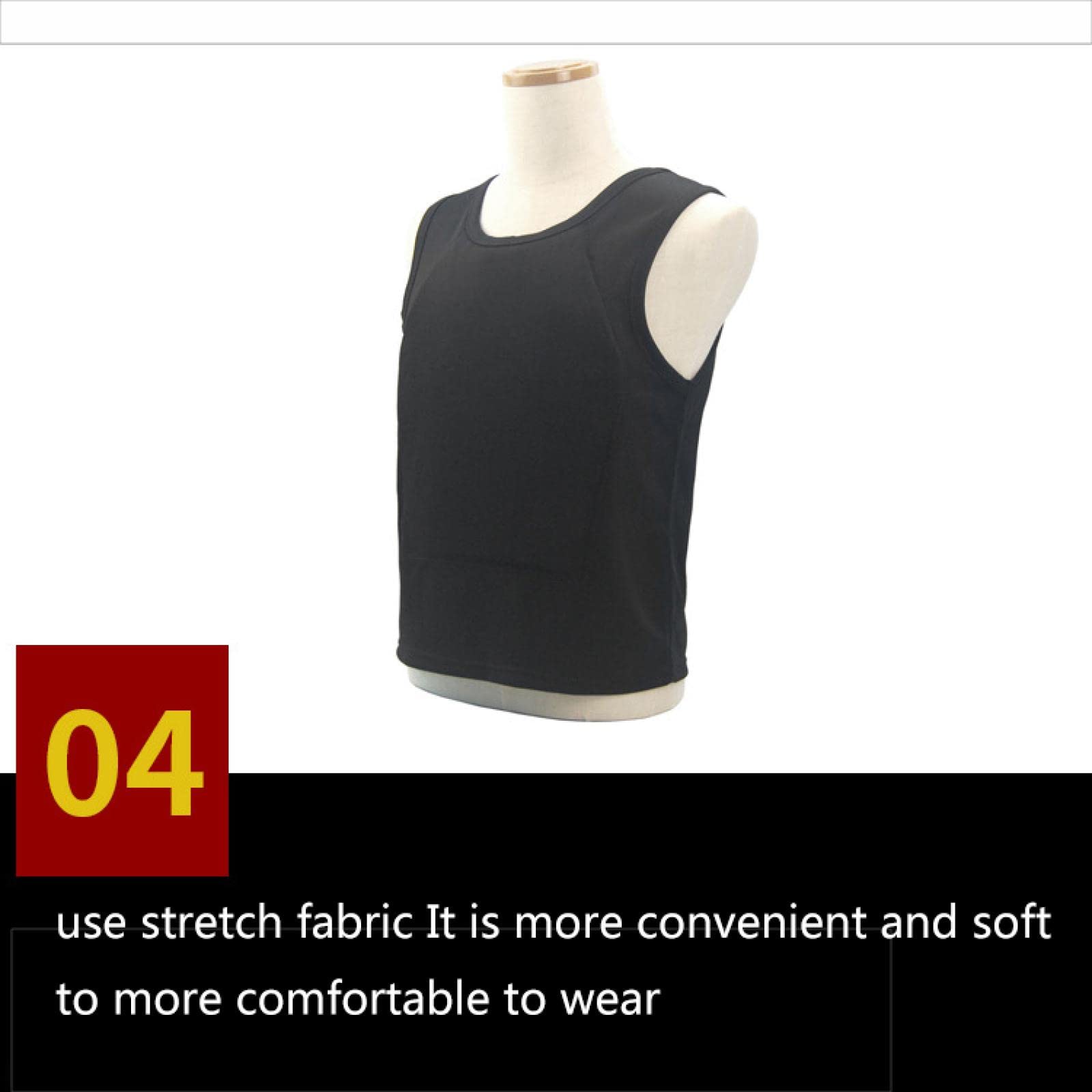 Gilet Pare-Balles LéGer IIIA T-Shirt Protection Sécurité Port Dissimulé M Black