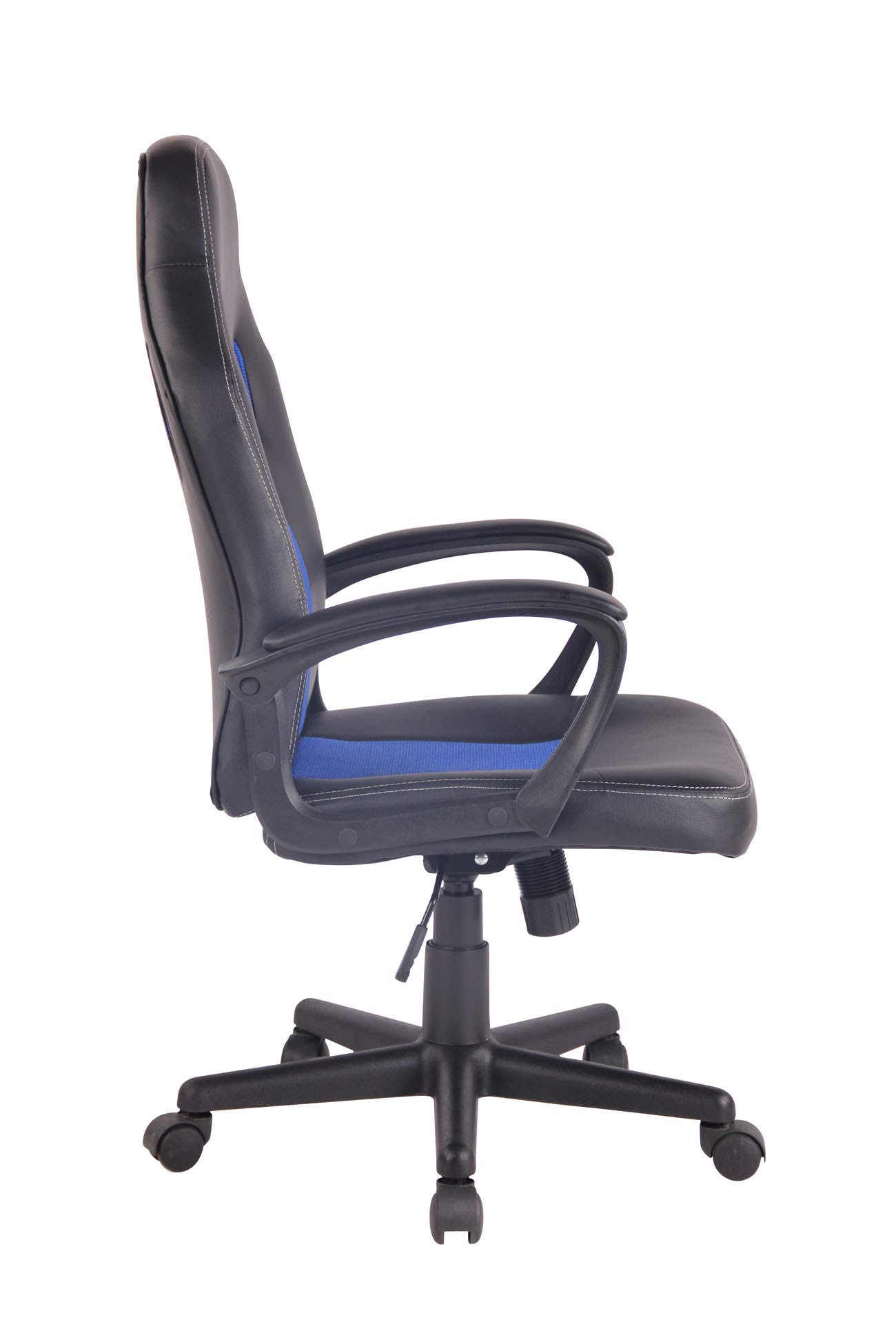 CLP Sedia Gaming Ufficio Elbing in Similpelle I Poltrona Racing Scrivania con Braccioli E Rotelle I Poltrona Ergonomica, Colore:Nero/Blu