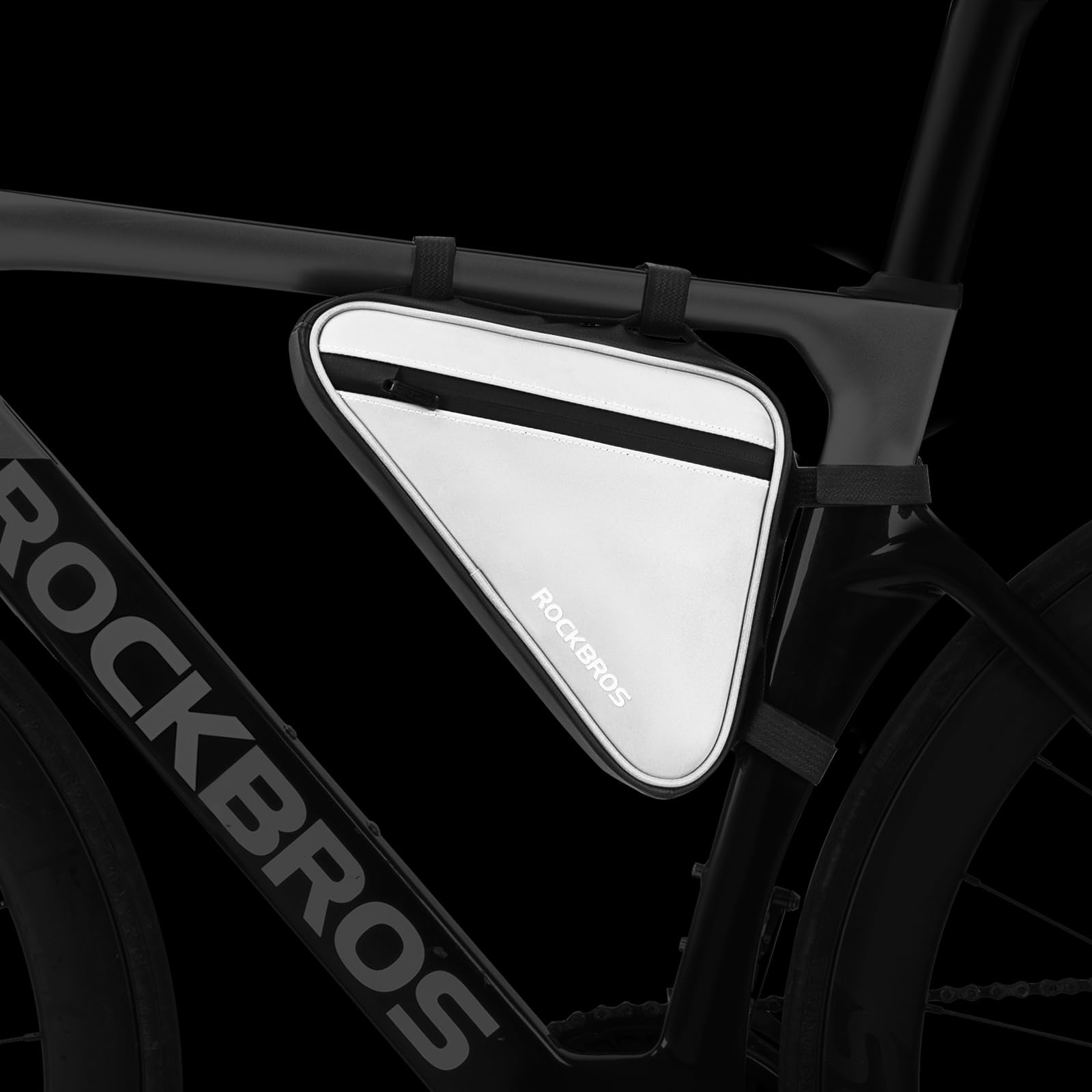 ROCKBROS Bicycle Bag Frame Bag for Bicycle Triangle Bag Reflective Frame Bag for MTBs Racing Bikes and E-Bikes About 0.9L