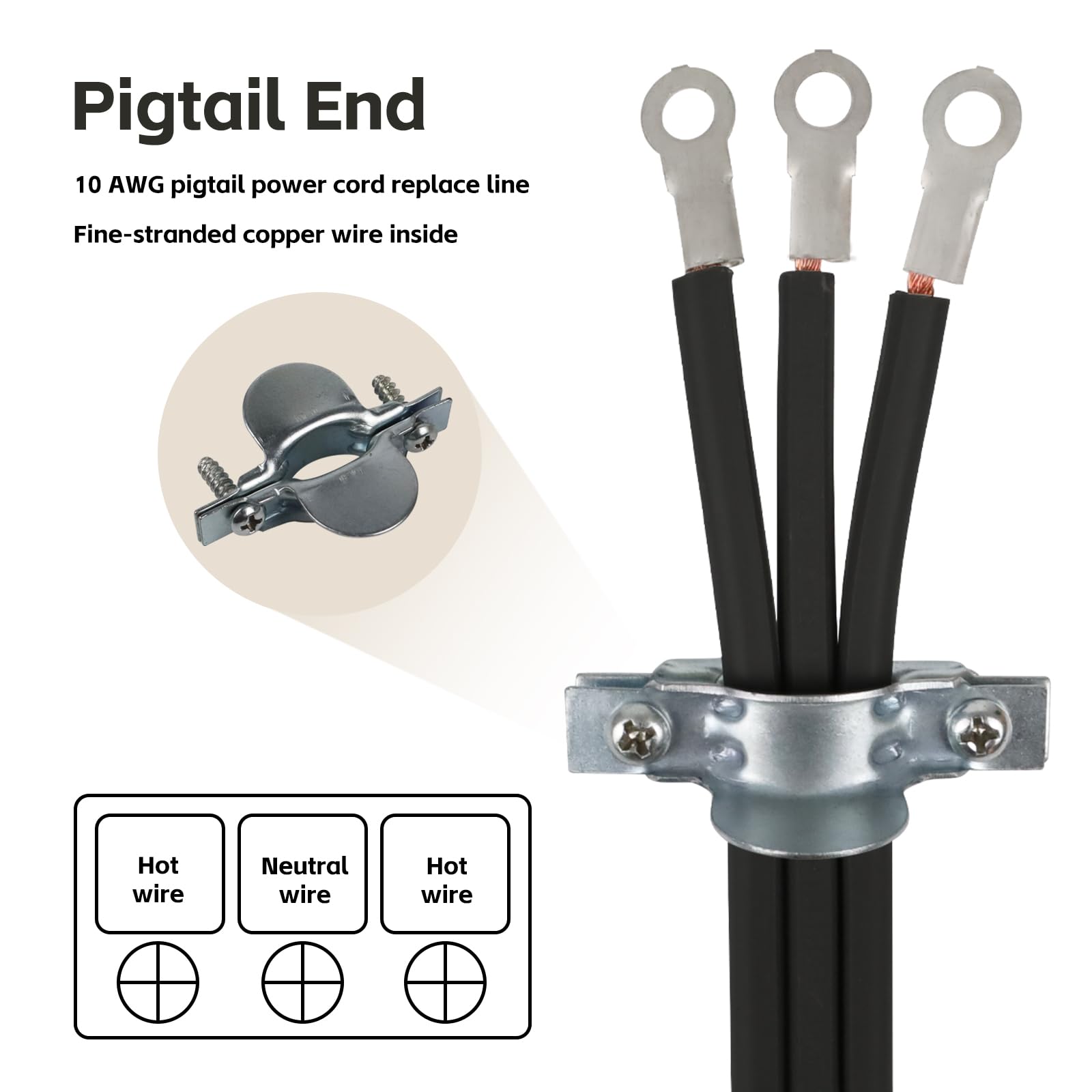 3 clavijas, cable de alimentación de extensión de dispositivo de 3 metros, NEMA 14-30, negro