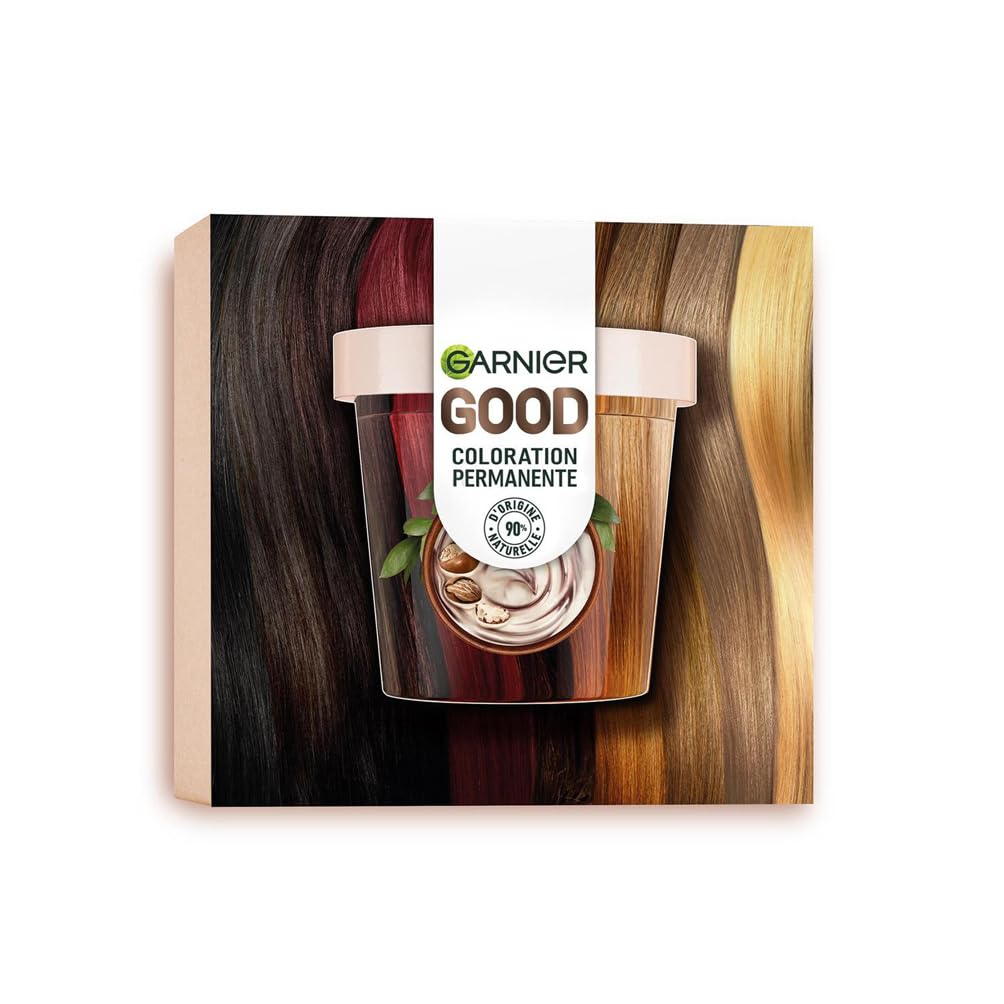 Garnier - Coloration Permanente - Sans Ammoniaque - 90% d'Ingrédients d'Origine Naturelle - Beurre de Karité - 100% Couverture Cheveux Blancs - Starter Kit - Châtain Cacao (4.0)