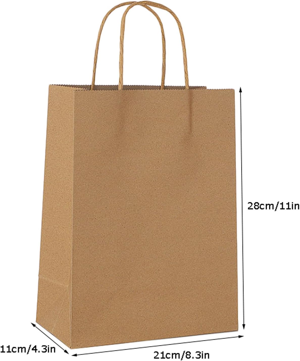 Hja Boutiques US 20-Pack Kraft Paper Takeout Bags Heavy Duty 180g Tote Bags for Clothing Store, Apparel, Boutique, Promotional Packaging Gift Wrapping Supplies(Rojo)