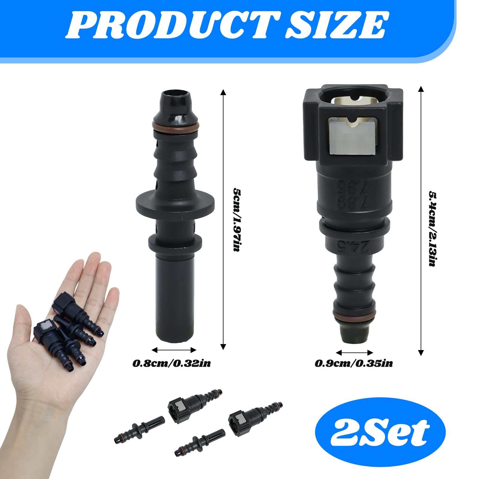 Acoplador Rápido De Línea De Combustible 8 Mm (5/16”) – Warrior, Para Motos De Baja Presión