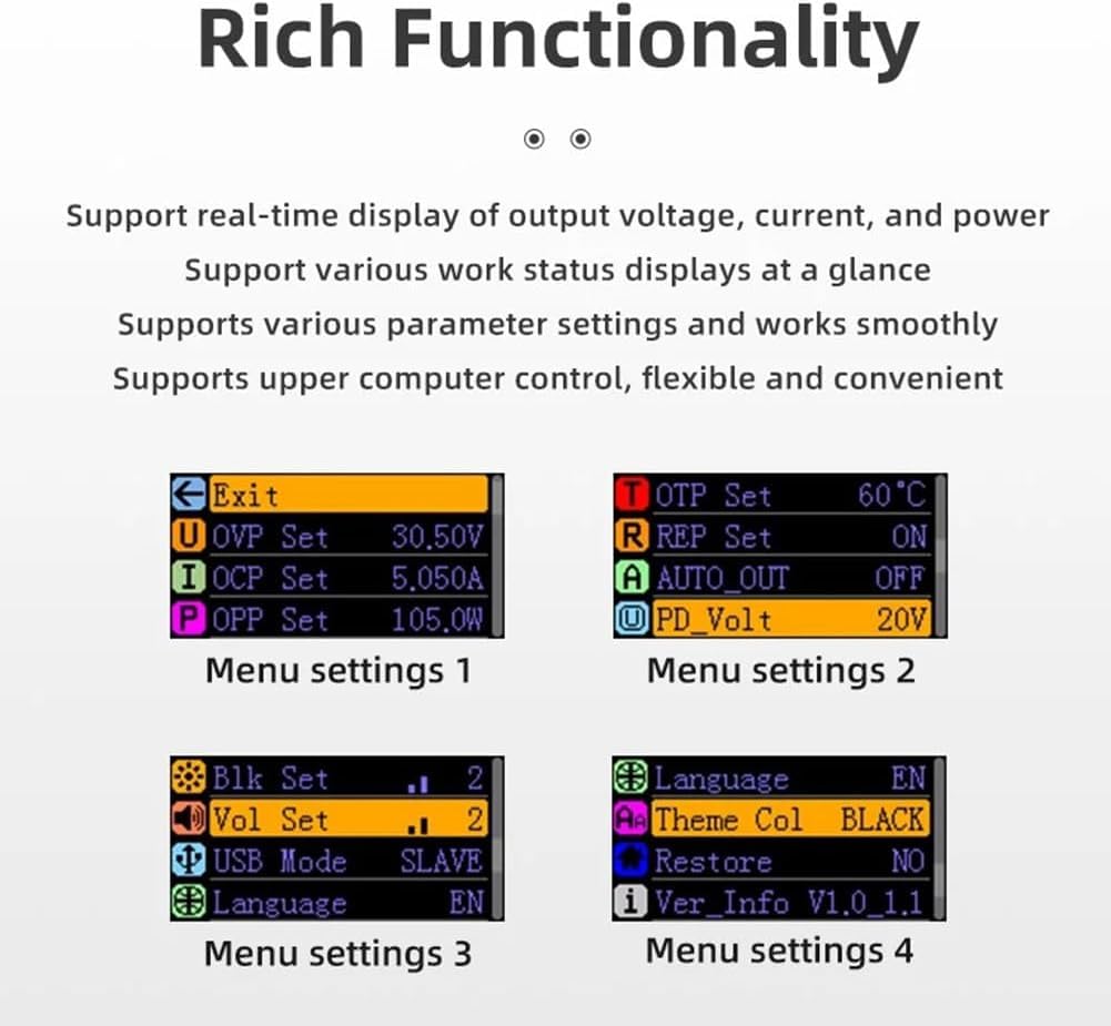 Amazon | DP100 DC 安定化電源 調整可能なデジタル DC 電源 ミニ