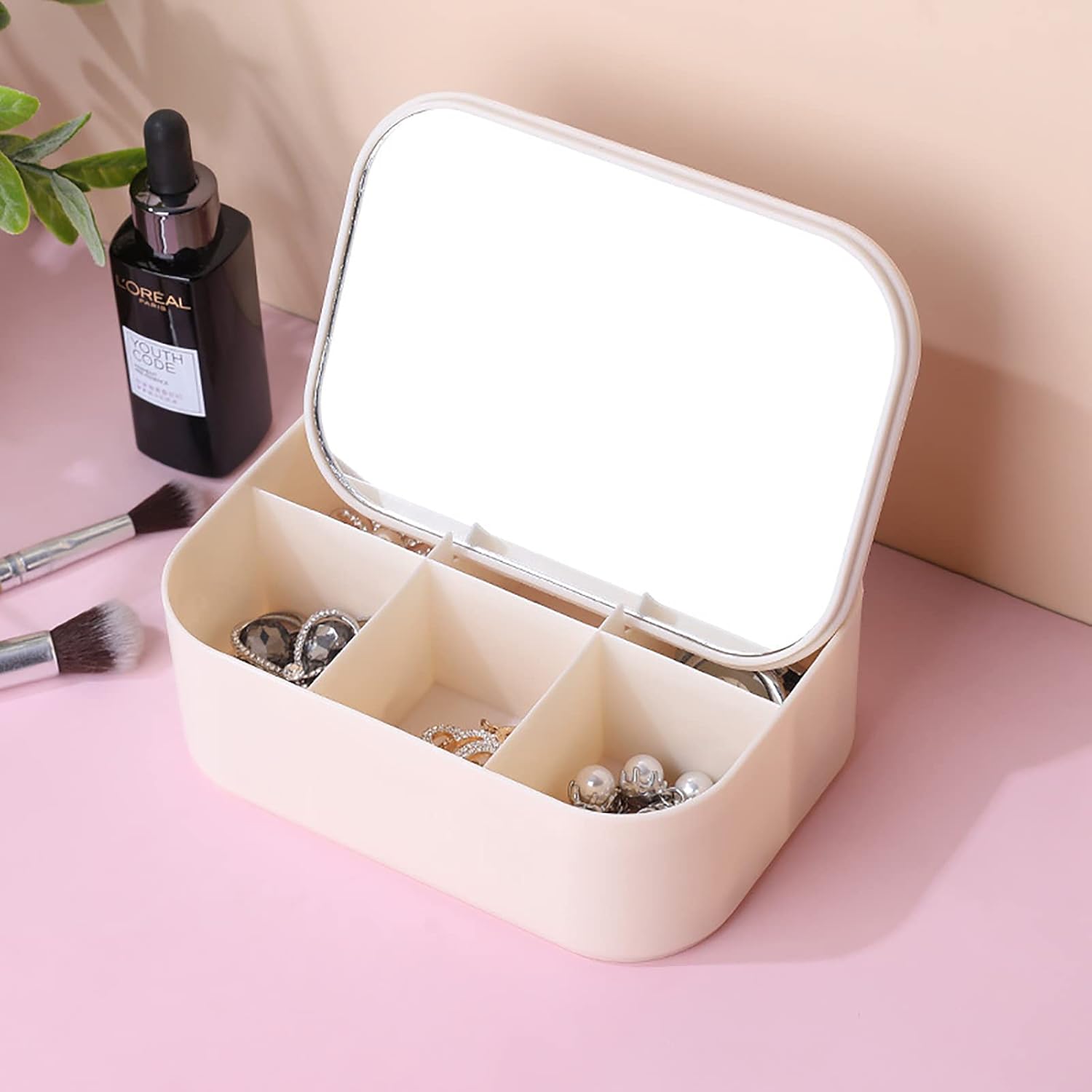 Creative Desk Makeup Mirror with Storage Vanity Table