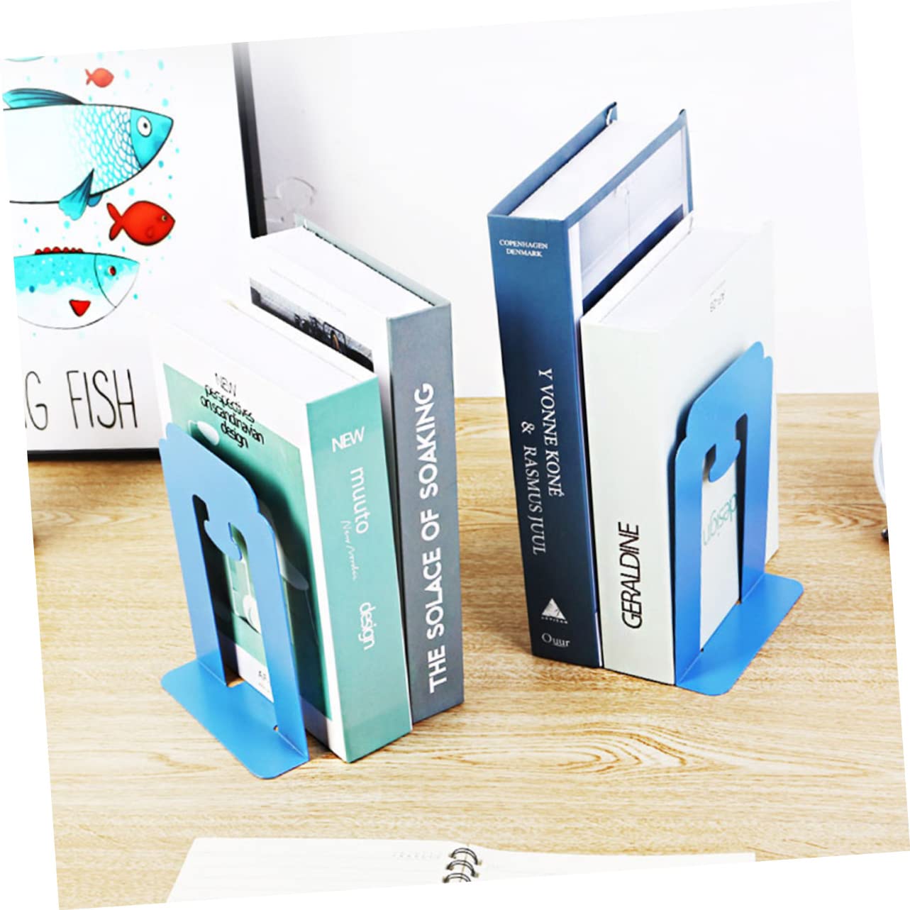 Amazon.co.jp: PLAFOPE 4個ブルーのクラシックデザイン鉄製ブック